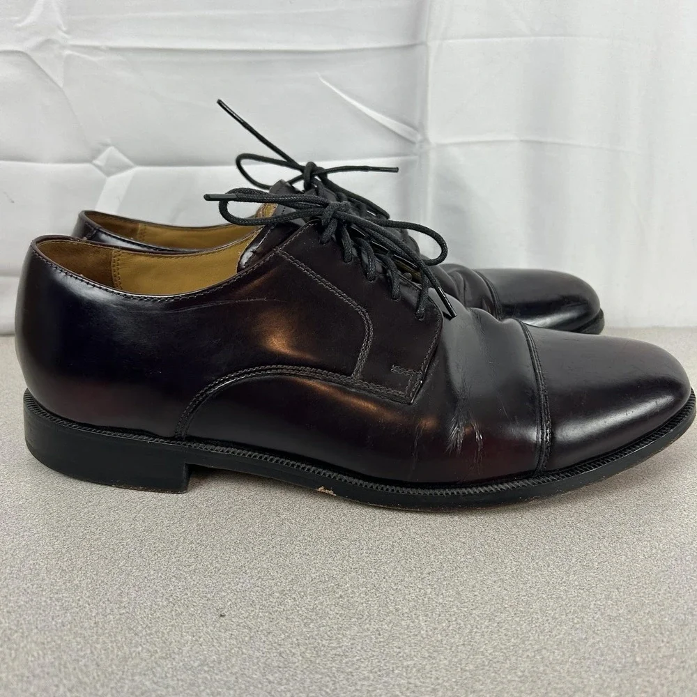 Cole Haan Shoes Mens Size‎ 10M Brown Leather Cap Toe Oxford Dress Lace Up